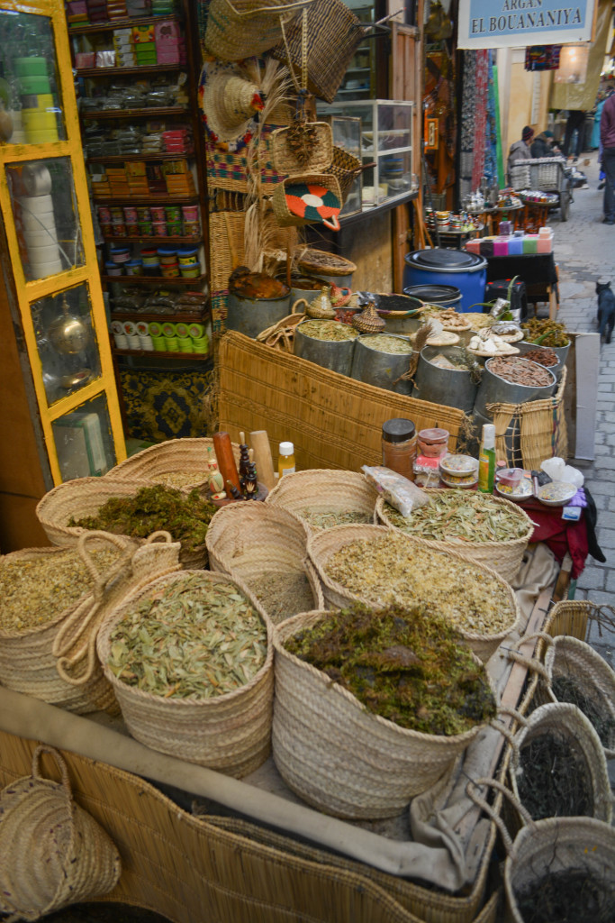 So many teas and spices at many of the shops lining the medina!
